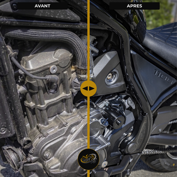 Formules de detailing pour moto custom — Soin, Éclat, Renaissance