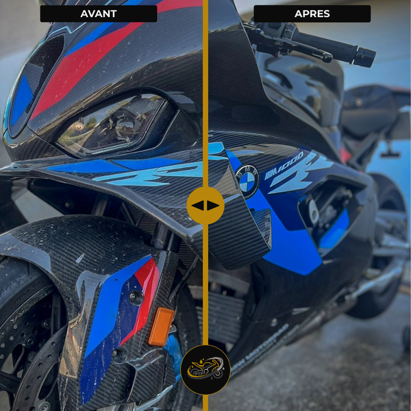 Formules de detailing pour moto sportive — Soin, Éclat, Renaissance